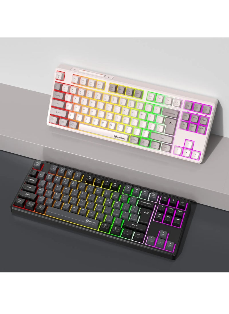 Meetion - Meetion TKL Triple-Mode Wireless RGB Mechanical Keyboard MK14 TKL 87 Keys Layout Full Key Hot-Swap Tri-Mode Connection - Image 1