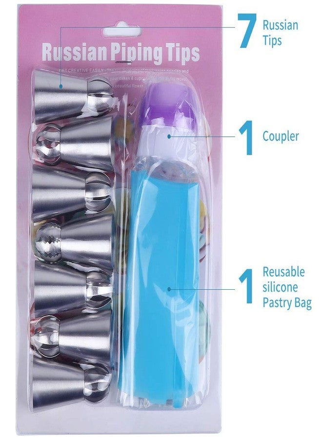 MASTER ROYAL BACKNCOOK TOOLS 7 Pcs Russian Ball Tips with Reusable Pastry Bag, Cake Decorating Tip Sets, Russian Ball Tips for Cake Decorating | MASTER ROYAL BACKNCOOK TOOLS | Amazing-Shops - Image 2