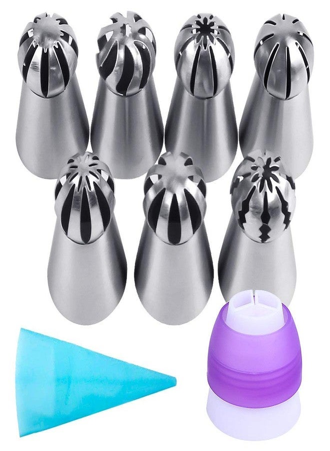 MASTER ROYAL BACKNCOOK TOOLS 7 Pcs Russian Ball Tips with Reusable Pastry Bag, Cake Decorating Tip Sets, Russian Ball Tips for Cake Decorating | MASTER ROYAL BACKNCOOK TOOLS | Amazing-Shops - Image 1