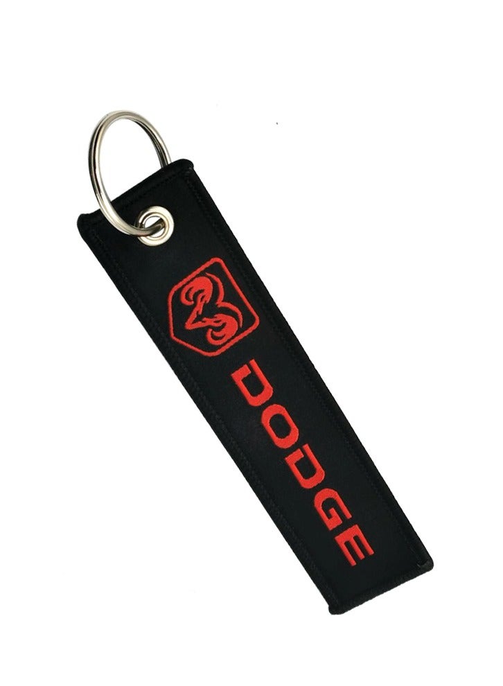 دودج سلسلة مفاتيح السيارة الرئيسية سلسلة المفاتيح النسيج الشريط المفاتيح 1 قطعة - Image 3