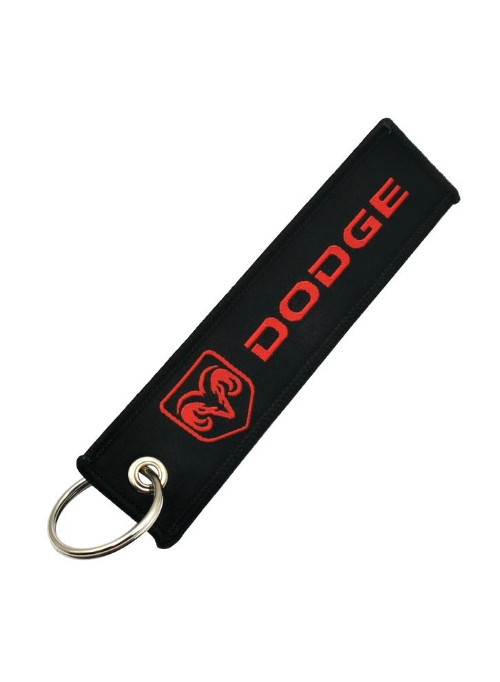 دودج سلسلة مفاتيح السيارة الرئيسية سلسلة المفاتيح النسيج الشريط المفاتيح 1 قطعة - Image 1