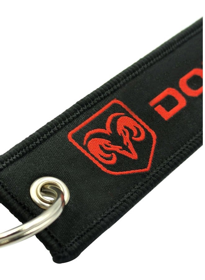 دودج سلسلة مفاتيح السيارة الرئيسية سلسلة المفاتيح النسيج الشريط المفاتيح 1 قطعة - Image 2