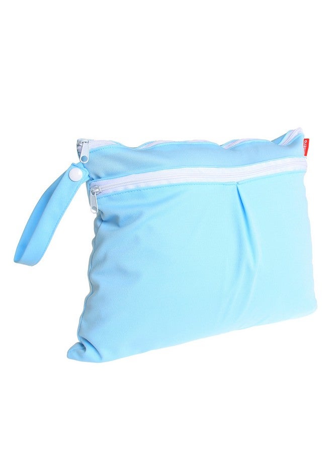 Damero 2Pack Waterproof Wet Bag Reusable Wet Dry Bag Organizer For Travel Beach Diapers Breast Pump Parts And Wet Swimsuits Green+Blue - Image 4