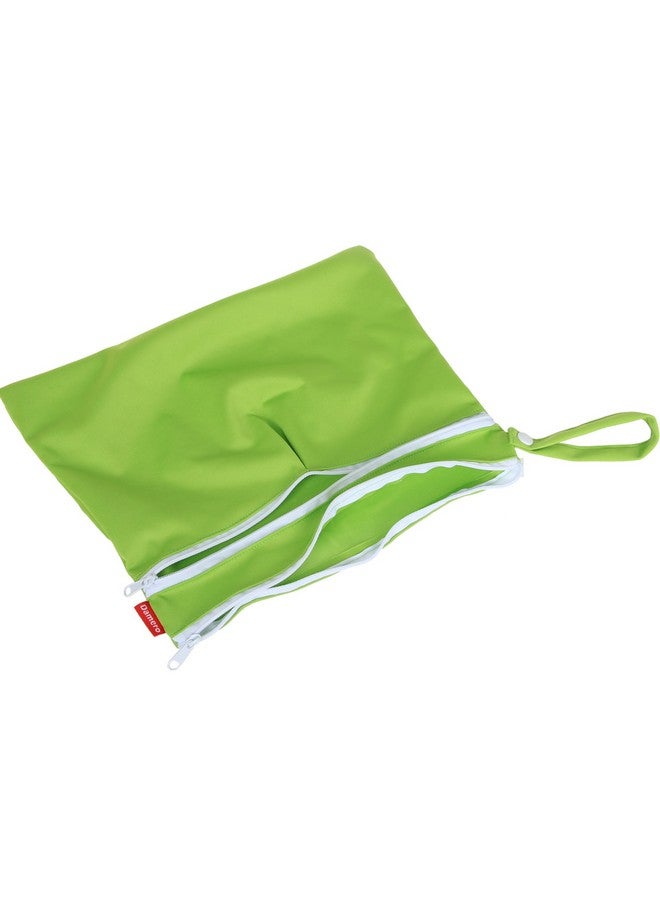 Damero 2Pack Waterproof Wet Bag Reusable Wet Dry Bag Organizer For Travel Beach Diapers Breast Pump Parts And Wet Swimsuits Green+Blue - Image 2