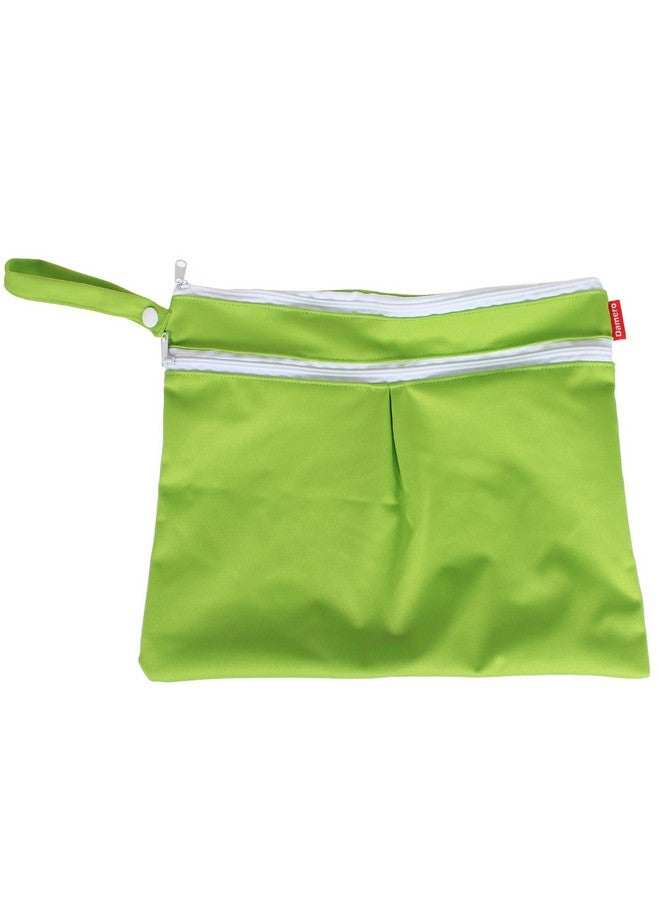 Damero 2Pack Waterproof Wet Bag Reusable Wet Dry Bag Organizer For Travel Beach Diapers Breast Pump Parts And Wet Swimsuits Green+Blue - Image 3
