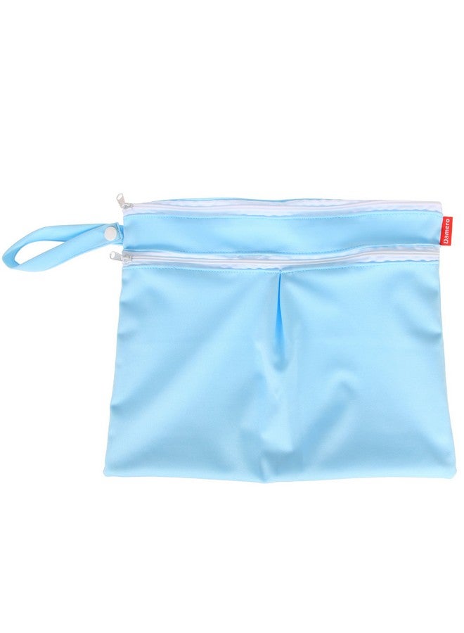 Damero 2Pack Waterproof Wet Bag Reusable Wet Dry Bag Organizer For Travel Beach Diapers Breast Pump Parts And Wet Swimsuits Green+Blue - Image 5