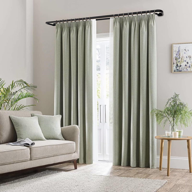 HOTOZON Double Curtain Rods 32 to 58 Inches, HOTOZON Blackout Double Curtain Rods for Windows 20 to 54 Inches (1.6-4.5 ft), 6/8 Inches Wrap Around Room Darkening Telescoping Drapery Rod, Black - Image 3
