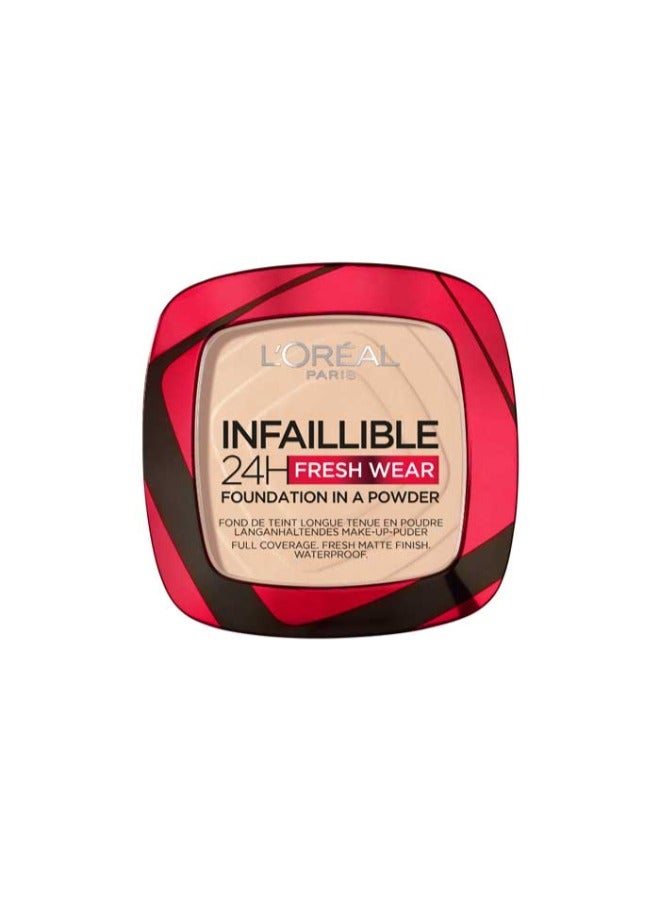 L'Oreal Paris Infaillible 24H Fresh Wear Foundation in a Powder Waterproof - 020 Ivory - Image 1