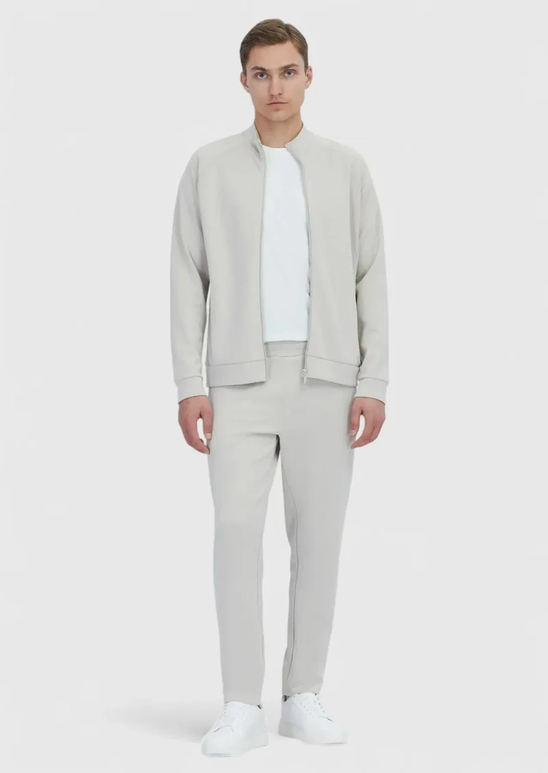 RAMSEY Stone Turtleneck Plain Sweatshirt