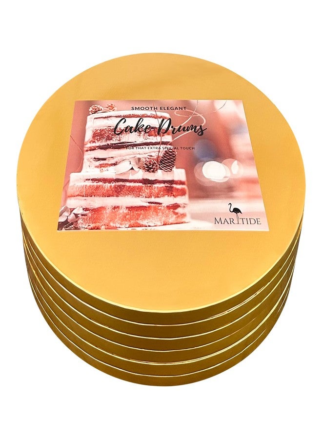 Maritide 16 Inch Cake Board Drums Round, 6-Pack, Gold, Sturdy 1/2” Thick for Heavy Or Multi-Tiered Cakes - Image 1