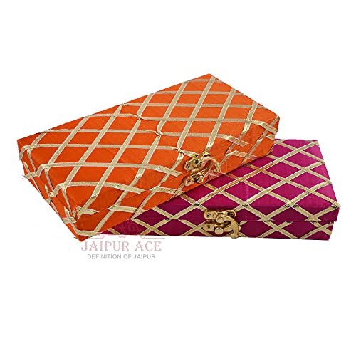 Jaipur Ace Wooden Decorative Shagun Cash Gift Box Pack of 2 | Jewellery Money Envelope Storage Box for Wedding Festive Gifting | Multipurpose Wooden Gift Box Assorted Colors - Image 4