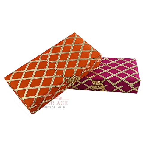 Jaipur Ace Wooden Decorative Shagun Cash Gift Box Pack of 2 | Jewellery Money Envelope Storage Box for Wedding Festive Gifting | Multipurpose Wooden Gift Box Assorted Colors - Image 3