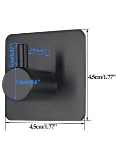 HomarKet Adhesive Hooks Heavy Duty Wall Hooks Waterproof Stainless Steel Hooks for Hanging Coat, Hat,Towel Robe Hook Rack Wall Mount- Bathroom and Bedroom 4-Packs Black  - Image 5