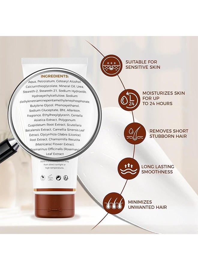 OUKEYA Hair Removal Cream,for Women Men Sensitive Skin, Natural Extracts Depilatory Cream for Bikini Line Legs Arms, Underarms , Dermatologically Tested Painless Hair Remove Gel  150g - Image 2