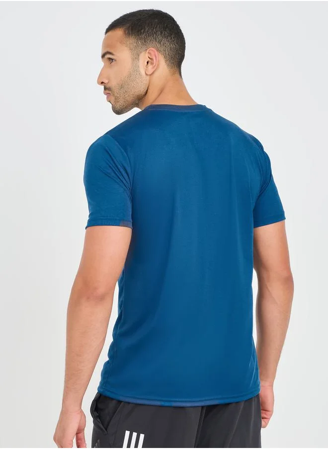 ستايلي Chest Slogan Print Workout T-Shirt