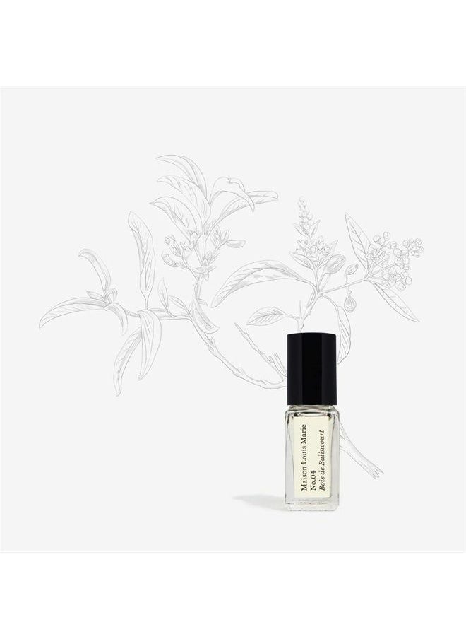 Maison Louis Marie - No.04 Bois de Balincourt Natural Roll-On Perfume Oil Sample | Luxury Clean Beauty + Non-Toxic Fragrance (0.1 fl oz | 3 ml) - Image 1