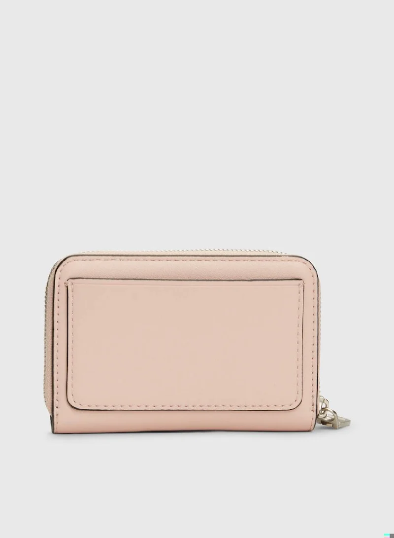Calvin Klein Jeans Women's RFID Logo Zip Around Wallet -  premium faux leather, Pink