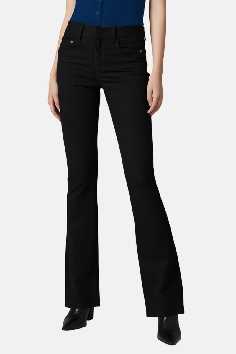 Bershka Women Regular Fit  Plain Stretchable Denim, Black - Image 1