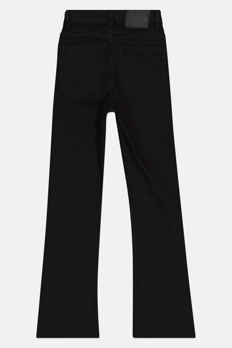 Bershka Women Regular Fit  Plain Stretchable Denim, Black - Image 3