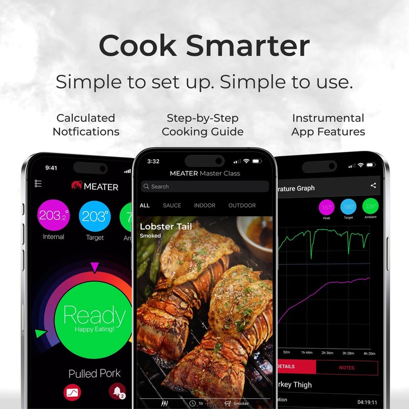 MEATER Plus: Smart Bluetooth Wireless Meat Thermometer Digital | BBQ, Grill, Oven, Smoker, Air Fryer, Kitchen | Perfect for Steak, Chicken, Turkey, and More | 50+ Recipes in App - Image 4