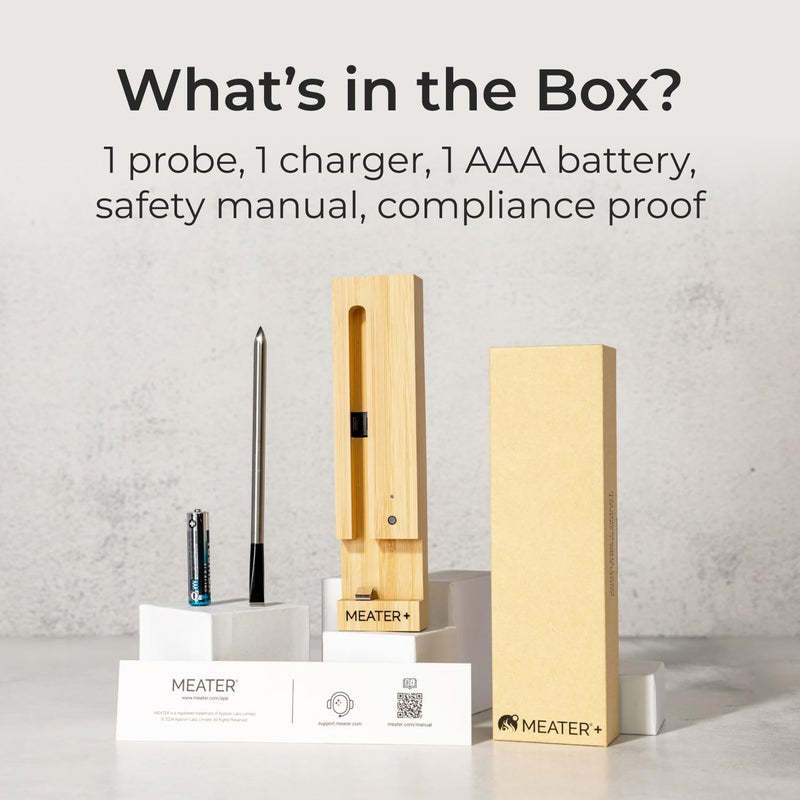 MEATER Plus: Smart Bluetooth Wireless Meat Thermometer Digital | BBQ, Grill, Oven, Smoker, Air Fryer, Kitchen | Perfect for Steak, Chicken, Turkey, and More | 50+ Recipes in App - Image 3