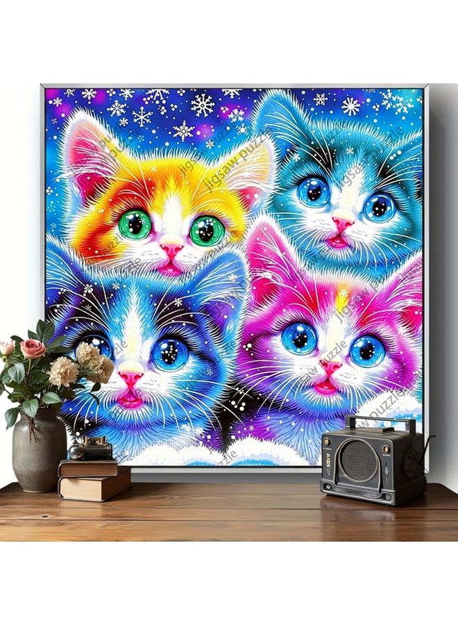 لغز القطط الشتوية المرحة 1024 قطعة 19.69x19.69 بوصة هبة لمحبي القطط - Image 4