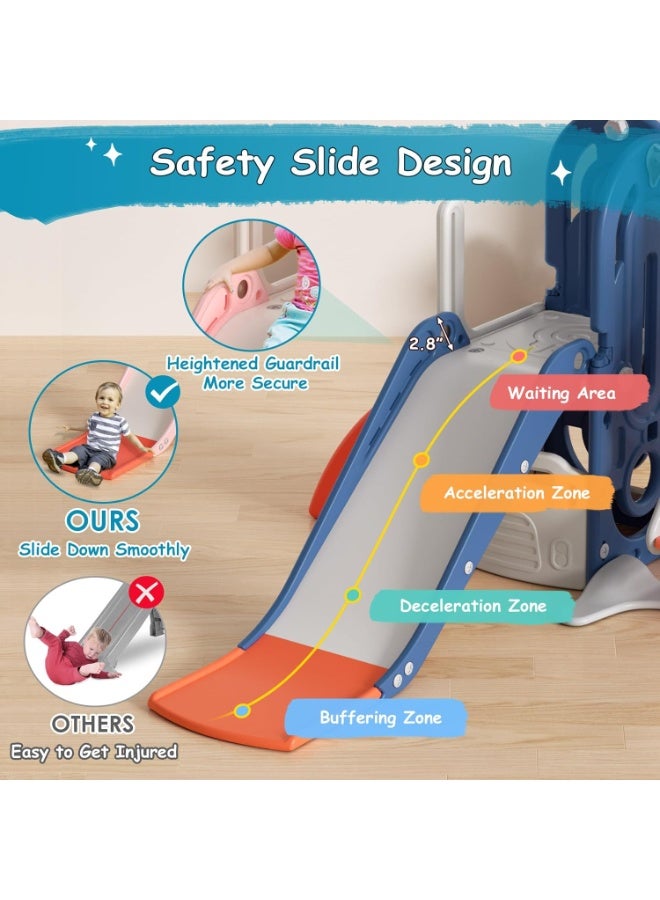 FULL JOY Kids Slide and Swing Set with Basketball Hoop And Climber 4 in 1 , Toddler Indoor and Outdoor Playground Set, Kids Climbing Playset - Image 3