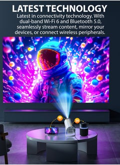 AL RAID AL RAID 4K Projector with Bluetooth 5.3, 20000 Lux Home Theater Movie Projector, 200" HD Portable Outdoor Projector for Camping, PS5 & TV Stick Compatible  - Image 4