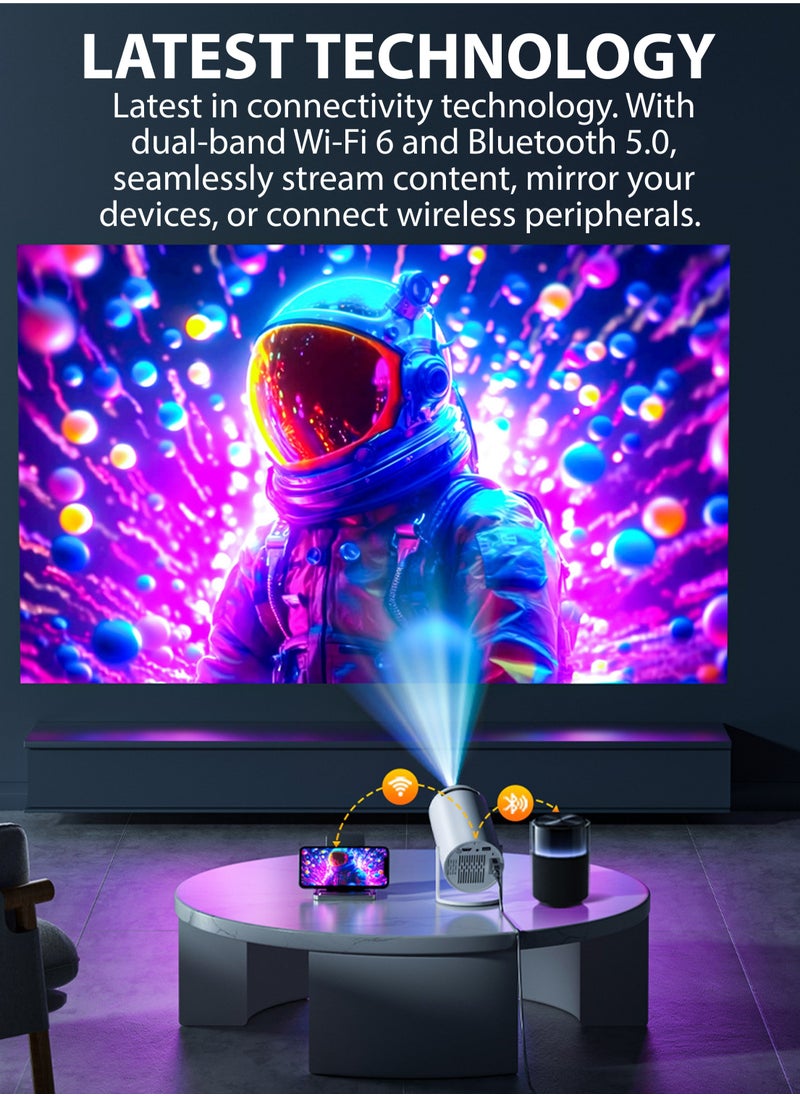 AL RAID AL RAID 4K Projector with Bluetooth 5.3, 20000 Lux Home Theater Movie Projector, 200" HD Portable Outdoor Projector for Camping, PS5 & TV Stick Compatible  - Image 4