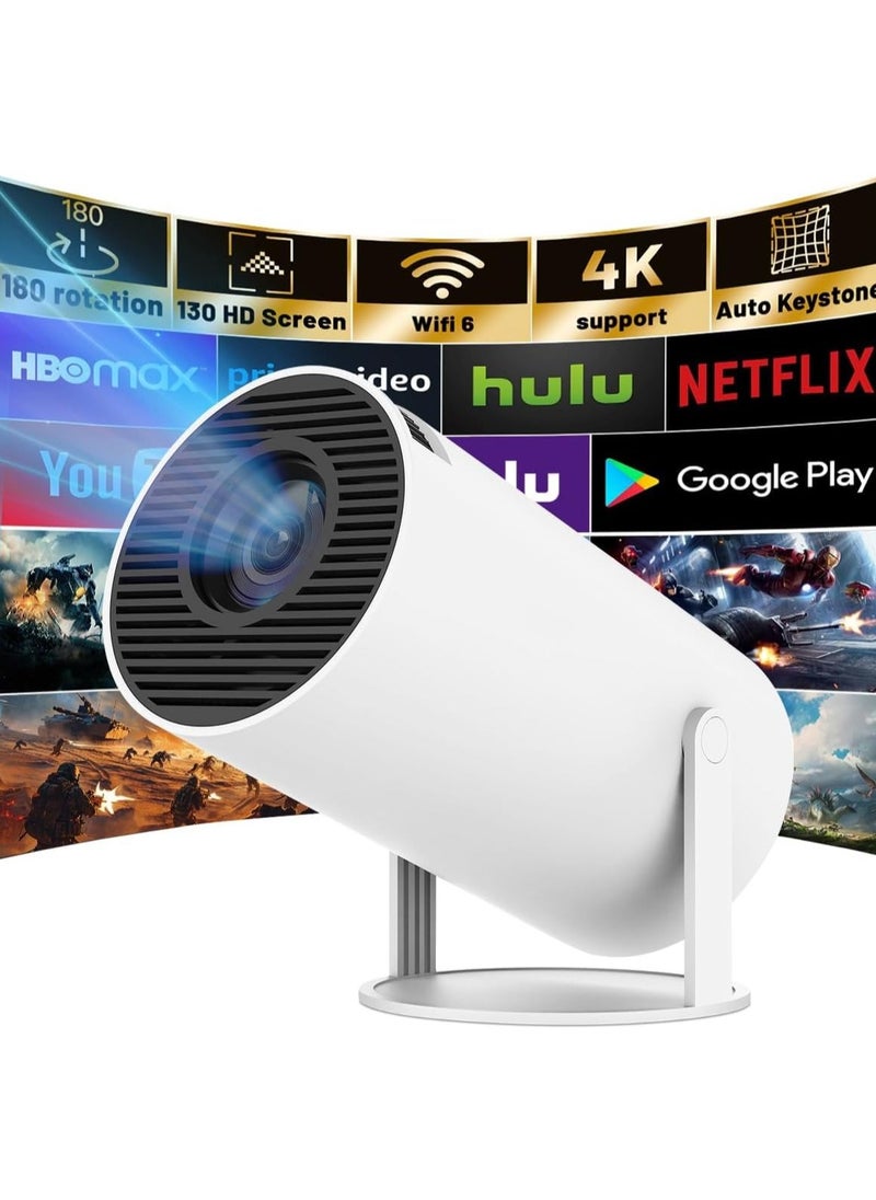 الرائد جهاز عرض AL RAID 4K مزود بتقنية بلوتوث 5.3، جهاز عرض أفلام منزلي بقوة 20000 لوكس، جهاز عرض خارجي محمول عالي الدقة 200 بوصة للتخييم، متوافق مع PS5 وTV Stick  - Image 1