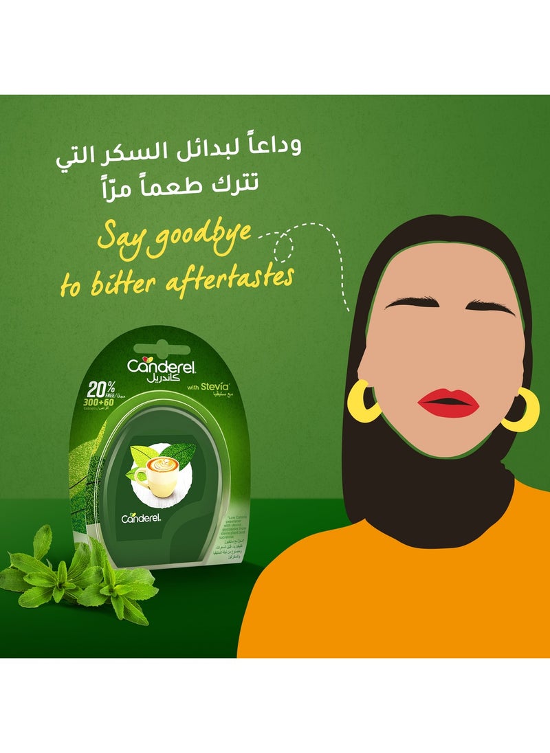 Canderel Stevia 300+60 Tabs Low Calorie Sweetener  - Image 3