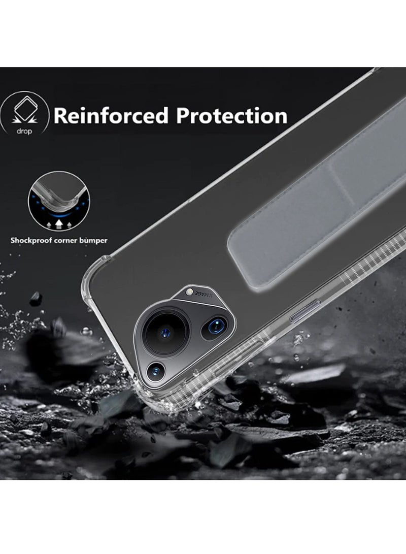 Wtech TPU Hand Grip Air Pillow Case Cover For Huawei Pura 70 Ultra 5G 2024 Clear/Grey - Image 4