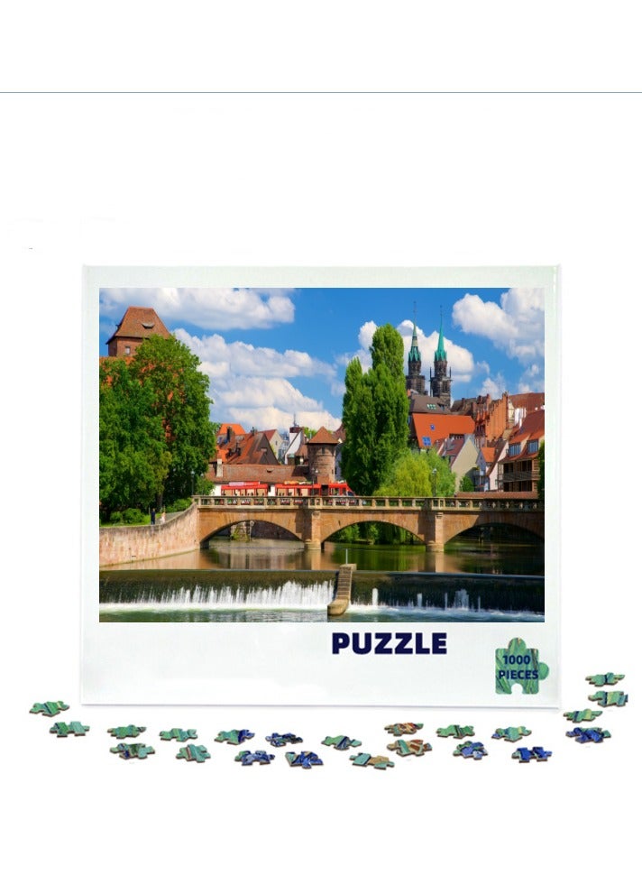 Anna 1000-Piece Colorful European Cityscape Puzzle - Image 1