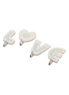 Stainless Steel Wall Hooks Set with Plastic Design - Self-Adhesive 4 Pieces - Random Color