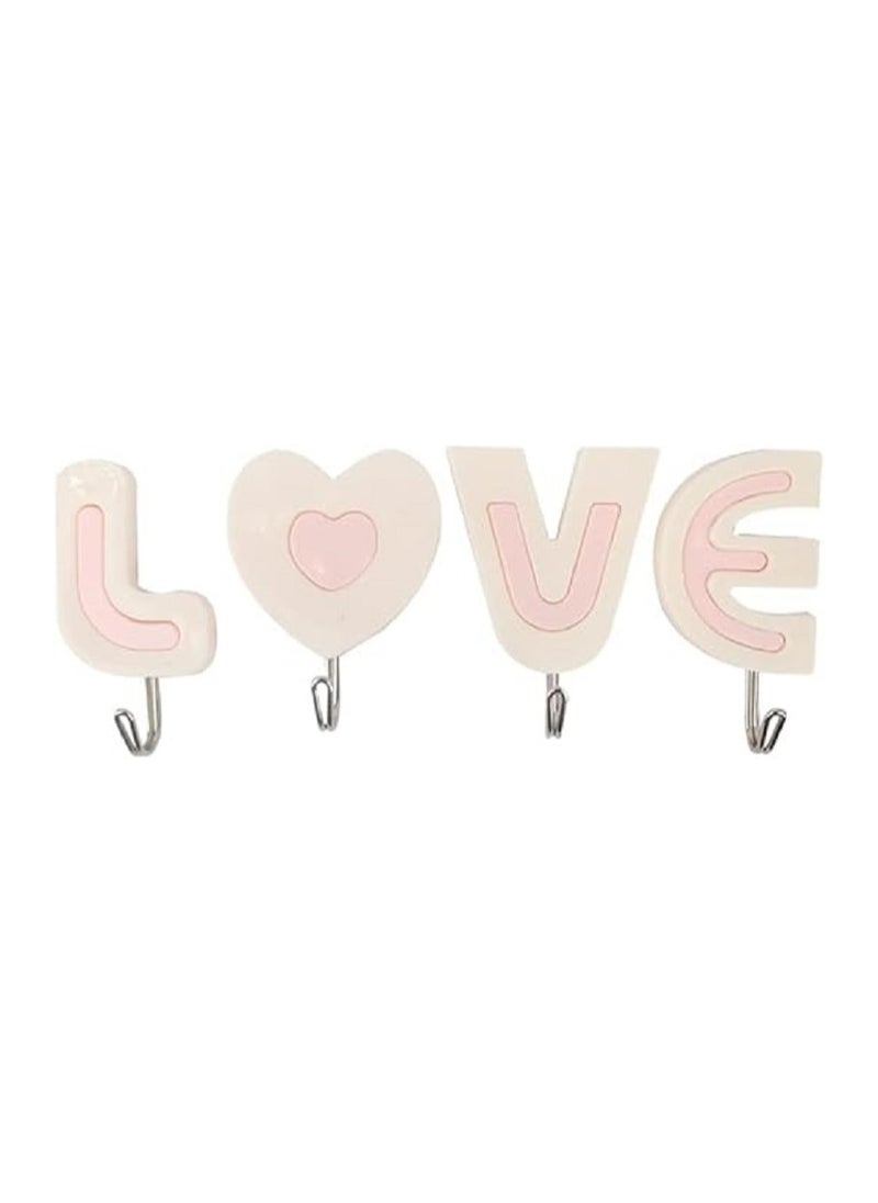 Generic - Stainless Steel Wall Hooks Set with Plastic Design - Self-Adhesive 4 Pieces - Random Color - Image 1