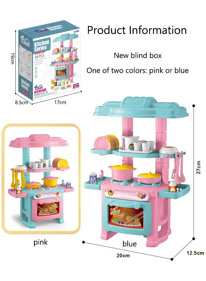 48 Pcs A Mini Kitchen Set For Real Cooking,Pretend Play Kitchen Toys,Puzzle Interaction Love Hands-On Training Baby Mini Girl Cooking Boy Girls Gifts For 3+ Year - Image 2