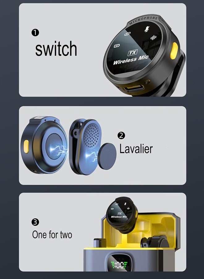 Haino Teko Magnetic Wireless Microphone Clip-On Lavalier Mic with High Fidelity 2.4GHz Technology Advanced ANC+ Noise Cancellation for Professional Audio Recording - Image 5