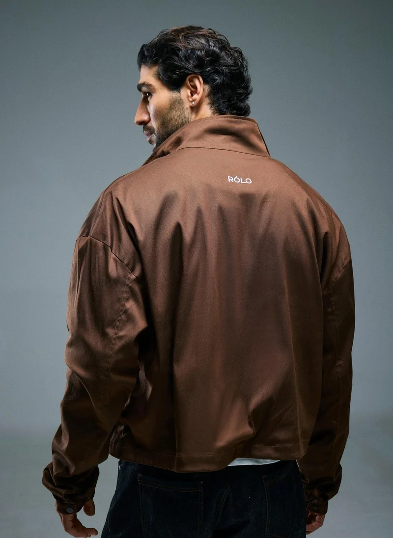 RÓLO Men's Cropped Track Jacket - Brown