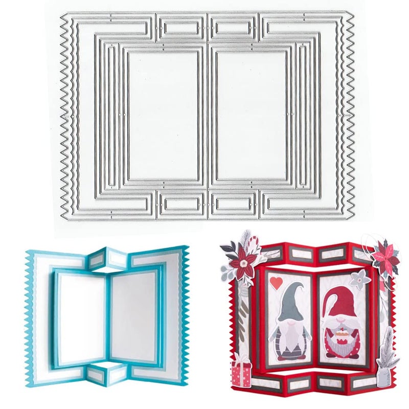Hying 3D Card Shape Dies for Card Making, Storybook Folder Nested Rectangle Frame Cutting Die for Scrapbooking on Clearance Paper Crafting Decor DIY Album - Image 1