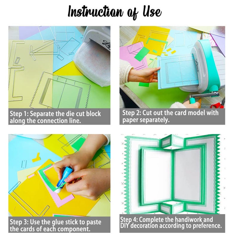 Hying 3D Card Shape Dies for Card Making, Storybook Folder Nested Rectangle Frame Cutting Die for Scrapbooking on Clearance Paper Crafting Decor DIY Album - Image 3