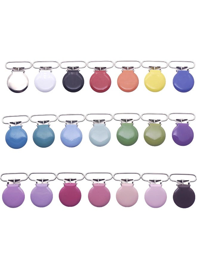 Sutoyuen Sutoyuen 21pcs 1" Suspender Clips Metal Round Pacifier Clips Dummy Holder for Making Pacifier Chain Bib Bed Sheet Holder DIY Jewelry Accessories - Image 1