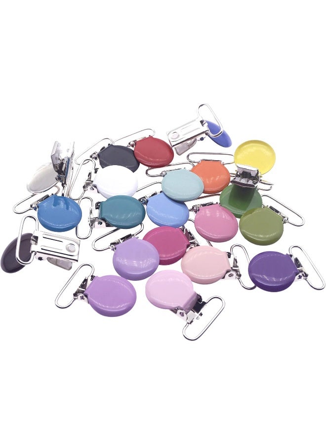 Sutoyuen Sutoyuen 21pcs 1" Suspender Clips Metal Round Pacifier Clips Dummy Holder for Making Pacifier Chain Bib Bed Sheet Holder DIY Jewelry Accessories - Image 3