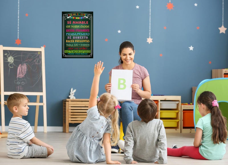 FaCraft Spanish Poster Chart for Classroom Decorations-Motivational Spanish Poster for Kindergarten Elementary High School EspaÃ±ol Classroom Rule Chart for Back to School Teacher Supplies - Image 5