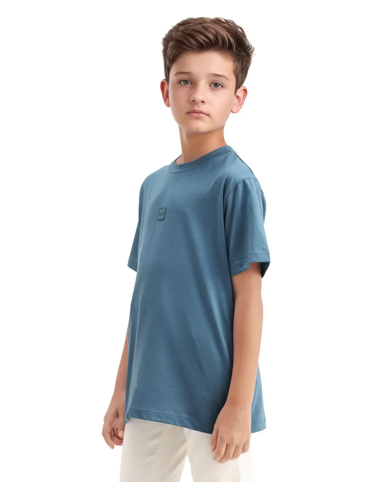 Rare Ones Rare Ones Kids Riho Dusky Blue Cotton Puff Print Regular Fit T-Shirt