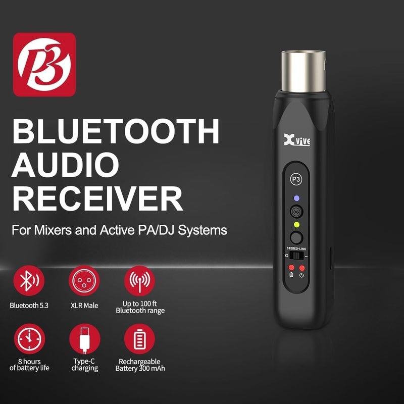 Xvive P3 XLR Bluetooth Audio Receiver for - Image 1