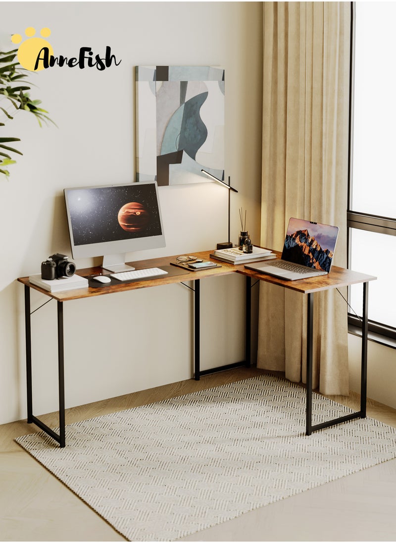 AnneFish - L Shaped Desk Multifunction Computer Long Desk Reversible Corner Desk for Home Office Large Craft Table L Shaped Gaming Workstation - Image 1