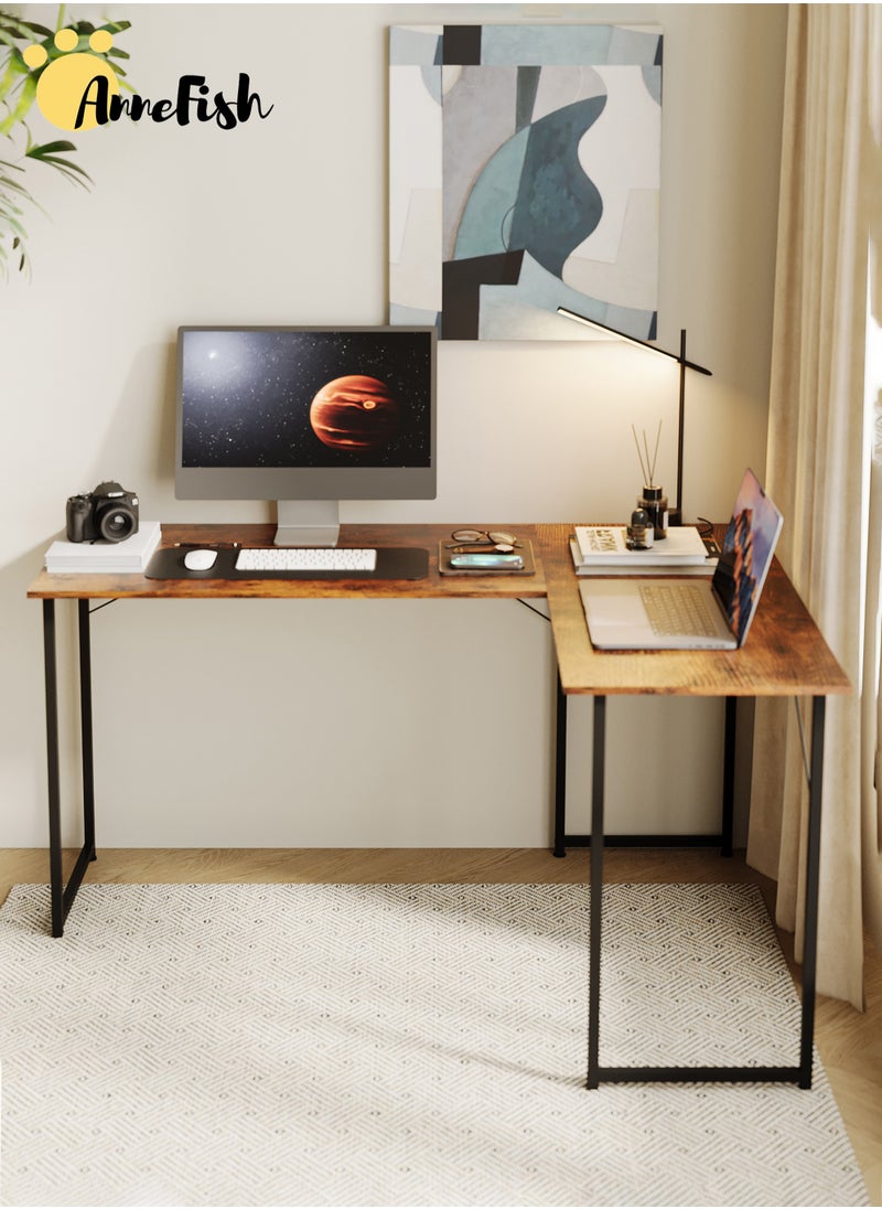 AnneFish - L Shaped Desk Multifunction Computer Long Desk Reversible Corner Desk for Home Office Large Craft Table L Shaped Gaming Workstation - Image 1