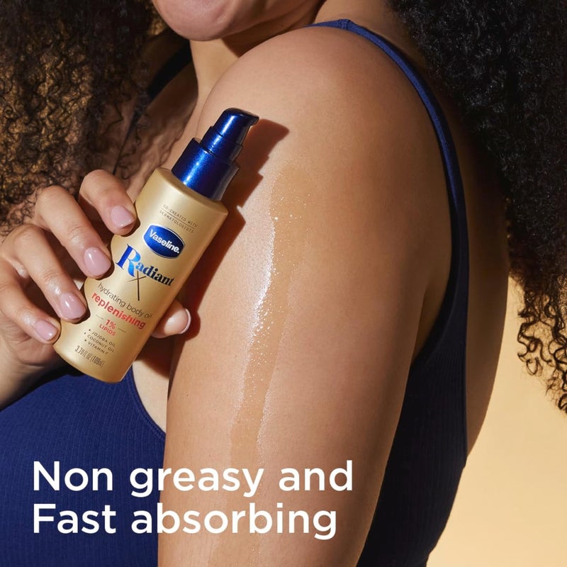Vaseline Radiant X Replenishing and Hydrating Body Oil with 1% Lipids, Jojoba Oil, Coconut Oil, & Vitamin E 3.7 oz - Image 5