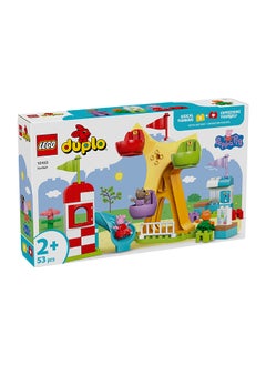 LEGO DUPLO Peppa Pig Funfair - Fine Motor Skills Toys for 2+ Year Old Girls & Boys - Big Fair Wheel, Slide, Juice Bar and 3 Figures incl. Danny Dog & Candy Cat - Early Development Activity - 10453 (53 pieces)  - Image 2