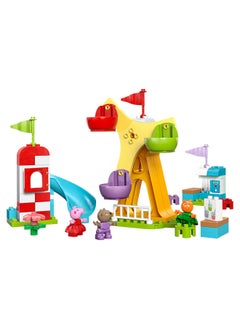 LEGO DUPLO Peppa Pig Funfair - Fine Motor Skills Toys for 2+ Year Old Girls & Boys - Big Fair Wheel, Slide, Juice Bar and 3 Figures incl. Danny Dog & Candy Cat - Early Development Activity - 10453 (53 pieces)  - Image 5
